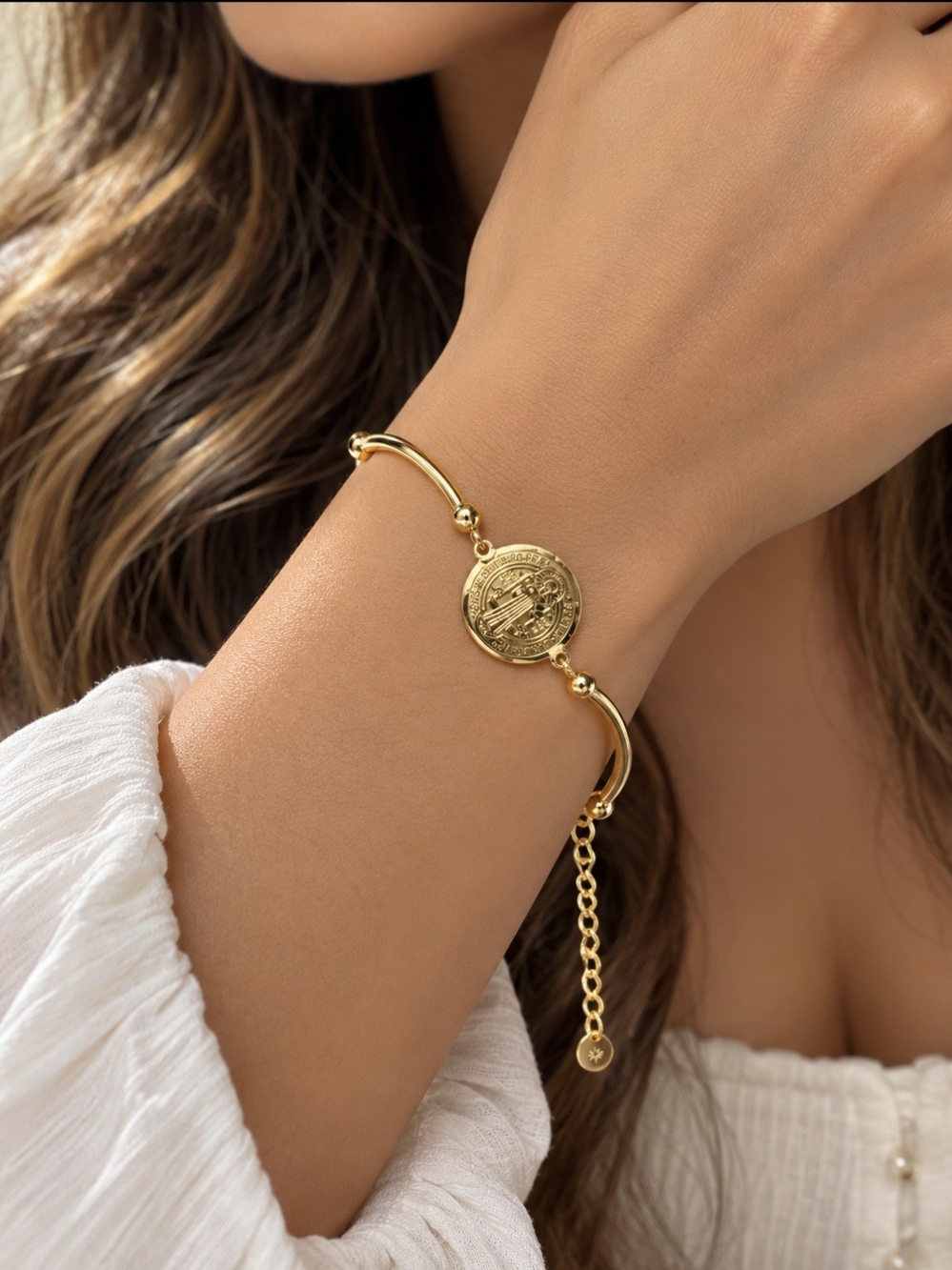 Gold Coin Charm Bracelet - Women's Jewelry